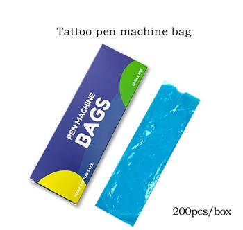 200pcs/Box Tatuiruotė Kasetinis Filtras Pen Įrašą Rankovėmis Krepšiai Blue Tattoo Pen Maišeliai Vienkartiniai Tatuiruotė Mašina Krepšiai Tatuiruotė Priedai