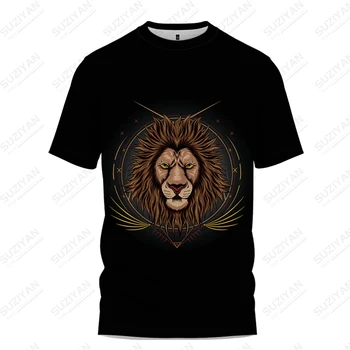 2023 Naujo Derliaus Negabaritinių trumparankoviai marškinėliai 3D Gyvūnų Liūtas Print T-shirt Mados Klasikinis Atsitiktinis Vasaros marškinėliai Topai