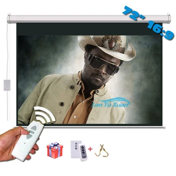 72 colių 16:9 Elektros Projekcijos Ekranas Matt White pantalla proyeccion LED, LCD, HD Movie Variklio Projektoriaus Ekranas