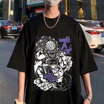 Anime Džiudžiutsu Kaisen Yuta Okkotsu Grafinis T-shirt Vyrų Mados Atsitiktinis Marškinėliai Atsitiktinis Medvilnės trumpomis Rankovėmis T Shirts Streetwear