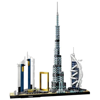 Architektūros Paryžiuje, Dubajuje, Londono, Sidnėjaus Čikagos Šanchajus 21057 Blokai Kit Plytos Miestas Modelis Vaikas Žaislai Vaikams Dovanų