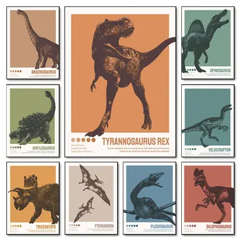 Dinozaurų Brachiosaurus Spinosaurus Šiaurės Plakatai Ir Spausdina Sienos Meno Tapybos Drobės Sienos Velociraptor Nuotraukas Vaikai Kambario Dekoro