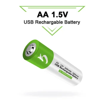 Gali būti traukiama 1200 kartų 1,5 V AA 2600mWh USB Li-ion Baterija Nuotolinio Valdymo Pelės Mažas Ventiliatoriaus Elektros Žaislas Baterija