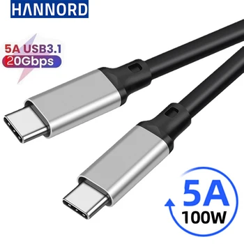 Hannord USB C C Dvigubo Baigėsi Tipas-c 3.1 Visiškai Funkcinis Garso Ir Vaizdo Perdavimo Vyrų Vyrų Duomenų Kabelis 4K 60 HZ, 60 W