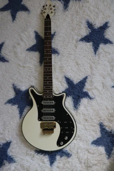 Juodos ir baltos spalvos elektrinė gitara, high-end paėmimo, padidėjo medienos fingerboard, fizinės fotografija