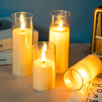 LED Elektroniniai Flameless Žvakės Šviesos Mirgėjimas Viko 3D Efektas Mirgėjimas Žvakė Baterija Namuose Šventė Šalies Decoratio