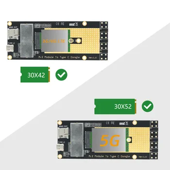 M. 2(M. 2) 3G/4G/5G Modulio Tipas C /USB 3.0 Adapteris su NANO SIM kortelės Lizdas RM500Q/RM500U /GM800/ SIM8200 Modulis