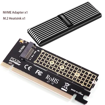 M. 2 NVME Į PCIe 4.0 3.0 SSD Adapteris, 64Gbps PCIe 4.0 Plėtros Plokštę PCI-E GEN4 GEN3 Visu Greičiu su Aliuminio Heatsink