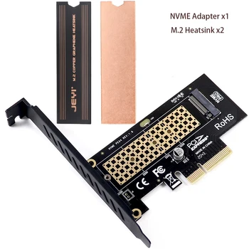 M. 2 NVMe SSD NGFF, Kad PCIE X4 Adapteris M Key Card PCI-e, PCI Express 3.0 2230-2280 Dydžio M2 Pcie Adapteris su Vario Heatsink