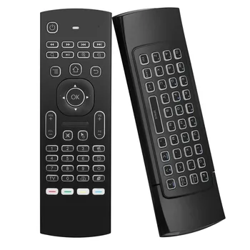 MX3 Oro Mouse Belaidė Klaviatūra su Apšvietimu Smart Nuotolinio Valdymo 2.4 G RUSIJA X96 Tx3 H96 Android TV Box