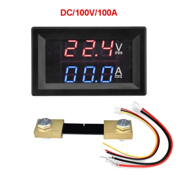 Mini Digital Voltmeter Ammeter DC 0-100V 100A Amp Voltų Įtampa Srovės Matuokliu Detektorius Testeris 0.28