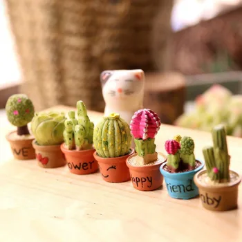 Mini Sultingi Augalų Figūrėlės Kawaii Kaktusas Vazoninių Augalų Amatų Miniatiūrinės Kraštovaizdžio Sodo Ornamentu Namų Dekoro Priedai