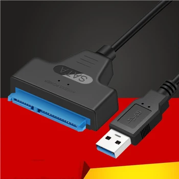 NAUJOS USB 3.0 SATA 3 Kabelis Sata į USB Adapteris, Iki 6 Gb / s Paramos 2.5 Colio Išorinis SSD HDD Kietąjį Diską 22 Pin Sata III Kabelis