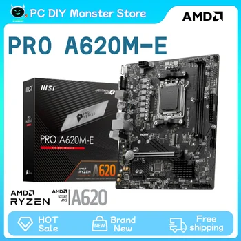 Nauja PRO A620M-E Micro-ATX AMD A620 DDR5 6400+(OC) MHz M. 2 PCIe 4.0 x16 64G Palaiko AMD Ryzen™ 7000 Serijos AM5 Plokštė