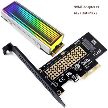 PCIE 4.0 M. 2 Adapteris NVME SSD Su PCI Express X4 Kortelių Stovo Adapteris M Rakto 2230-2280 M2 SSD su Aliuminio Heatsink
