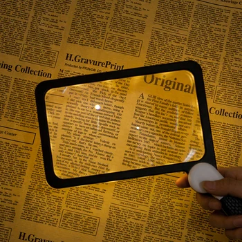 Rankiniai Didinamojo Stiklo Klijavimas Rankena Sulankstomas Didinamasis Stiklas 2 Tamsos Režimai, skirti senyvo amžiaus Žmonėms, Senjorams, Knygų Skaitymas