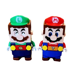 Super Mario Bros Blokai Luigi Buliding Blokų Veiksmų Žaislas Duomenys Asamblėjos Žaislai klaustuko lauke Lėlės Vaikų Gimtadienio Dovanos