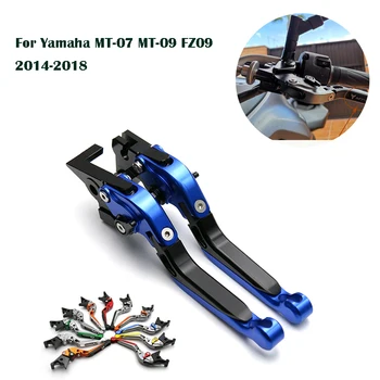 Už Yamaha MT-07 MT-09 FZ09 2014-2018 m. Motociklų Aksesuarų, Stabdžių ir Sankabos Svirties CNC Reguliuojami Veidrodėliai Ištraukiamas Svirtis