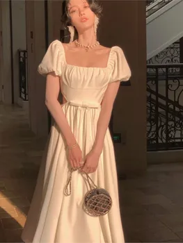 Vasarą Naujasis Prancūzijos Derliaus Šalis Prom Trumpas Rankovės Princesė Suknelė Moterims Mados Tuščiaviduriai Iš Baltos Spalvos Suknelė Moterų Drabužiai 2023