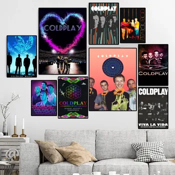 Šiuolaikinės Karšto C-Coldplay Muzikos grupės Plakatas Drobės HD Spausdinti Asmeninį Sienos Meno Custom Tapybos