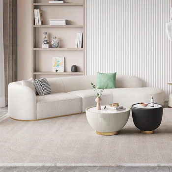 Modernios šviesos prabanga sofa-italų stiliaus specialios formos paprasta lanko gyvenamasis kambarys kartu dizaineris high-end ėriukų aksomo sofa-lova