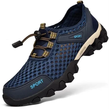 Vasaros Vyrų Tinklinio Vaikščiojimo Batai, Kvėpuojantis Anti-Slip Pelkių Batai Lauko Bėgimo Sportbačiai Laisvalaikio Pėsčiųjų Avalynė